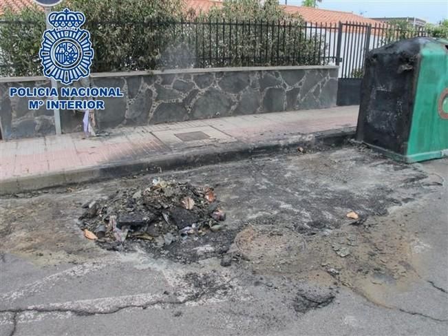 Detenido por quemar un centenar de contenedores en el sur de Gran Canaria