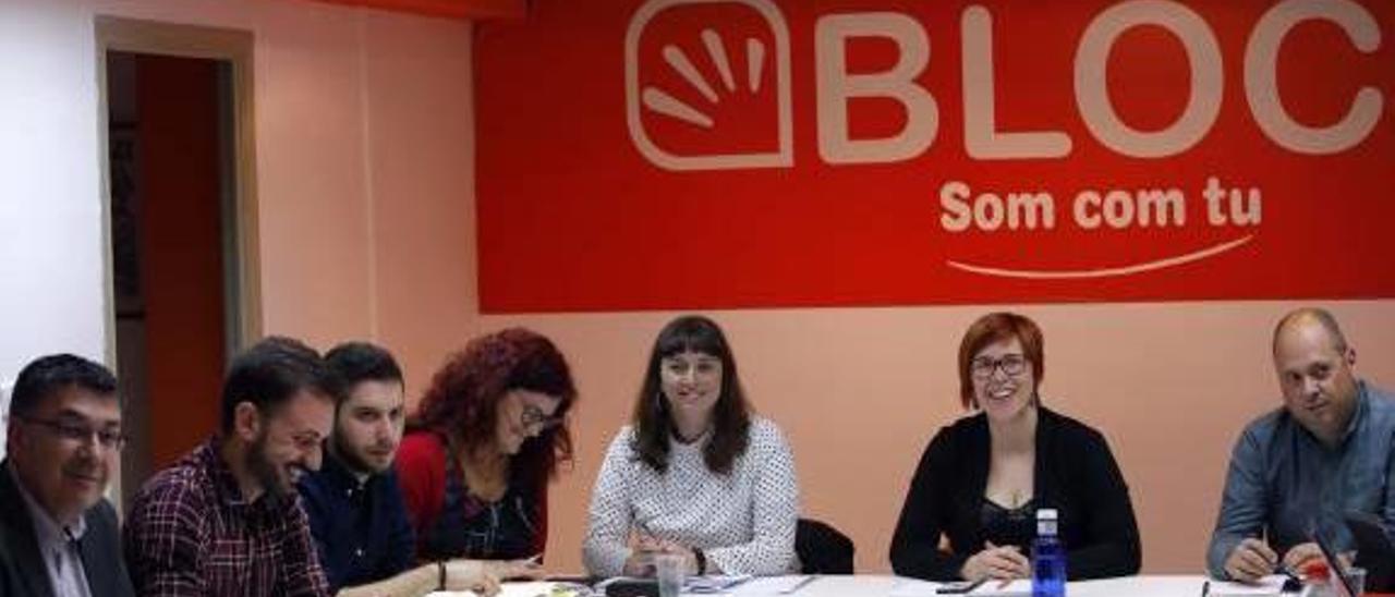 Dirigentes del Bloc en una reunión de la ejecutiva de la formación el pasado mes de abril.