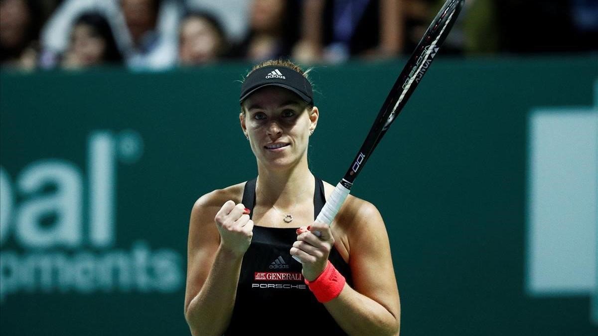 Kerber celebra la victoria frente a la japonesa Osaka