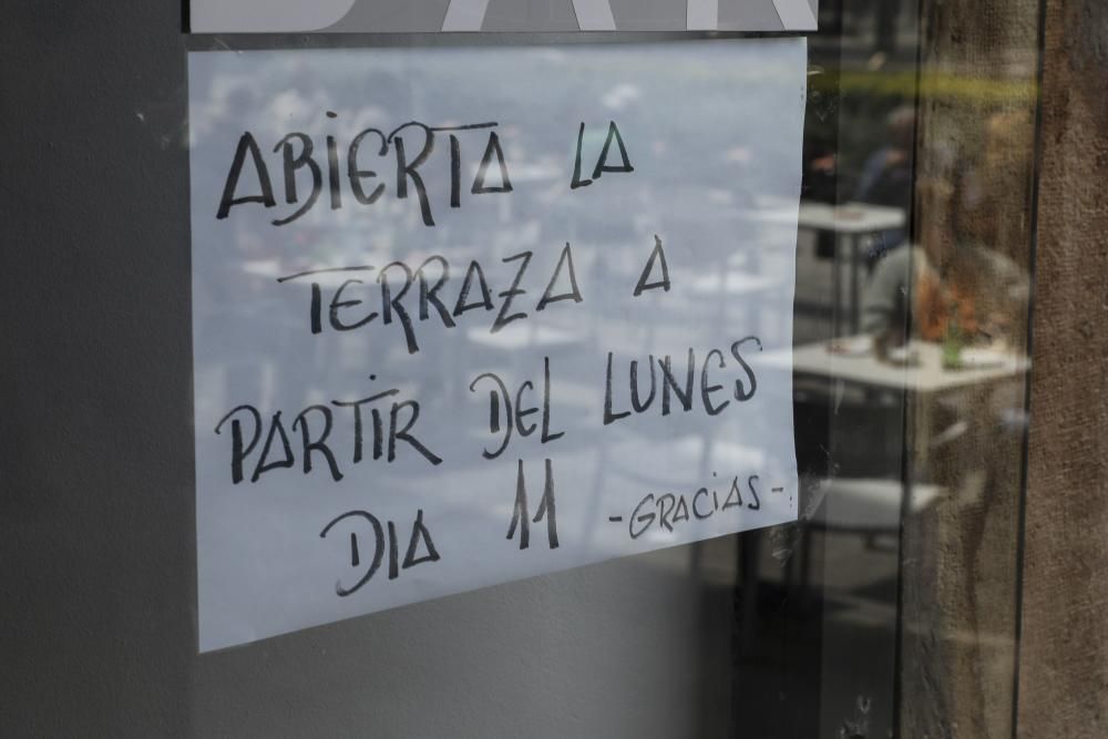 La hostelería en Gijón reabre a medio gas