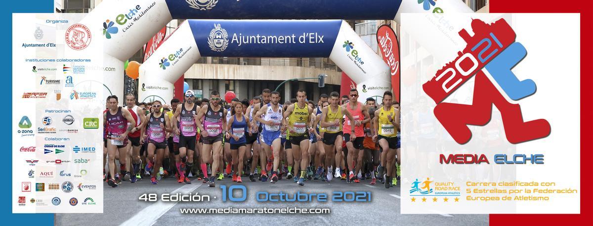 Cartel anunciador de la 48 Media Maratón de Elche