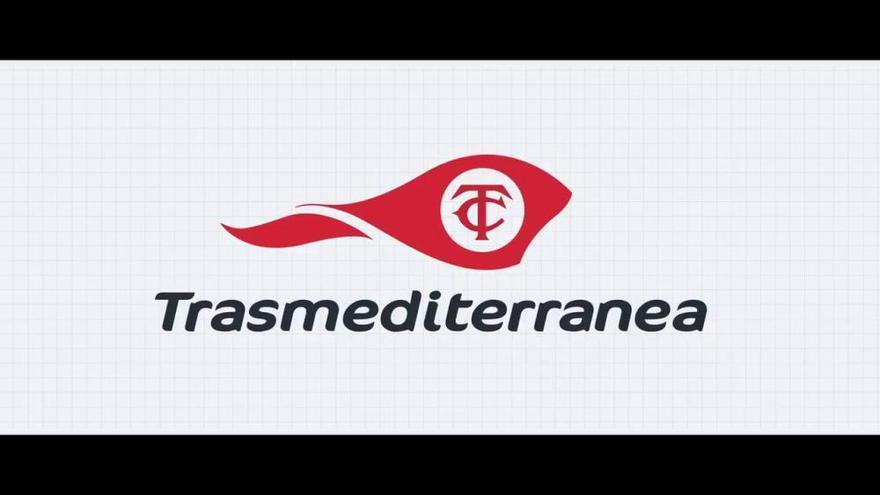 Este es nuevo logo de Trasmediterránea que lucirá el ferri "Villa de Teror"