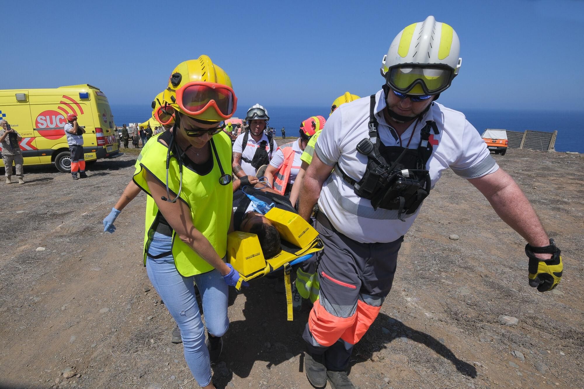Ejercicio Canasar 2025: simulacro de accidente aéreo en Mogán