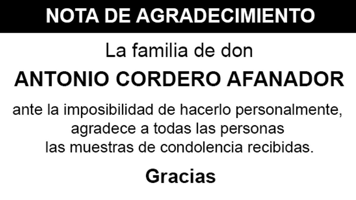 Nota Antonio Cordero Afanador