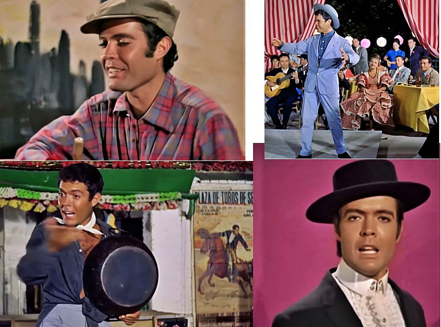 Collage con escenas de dos de las películas del cantante más popular y mediático de Elda. | «EL ÁNGEL DE ESPAÑA»