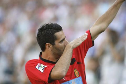 Dani Güiza celebrando un gol cuando militaba en las filas del Real Mallorca.
