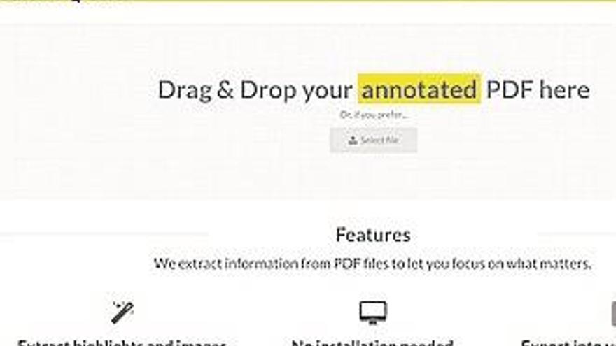 Un sitio para exportar el texto de un documento PDF