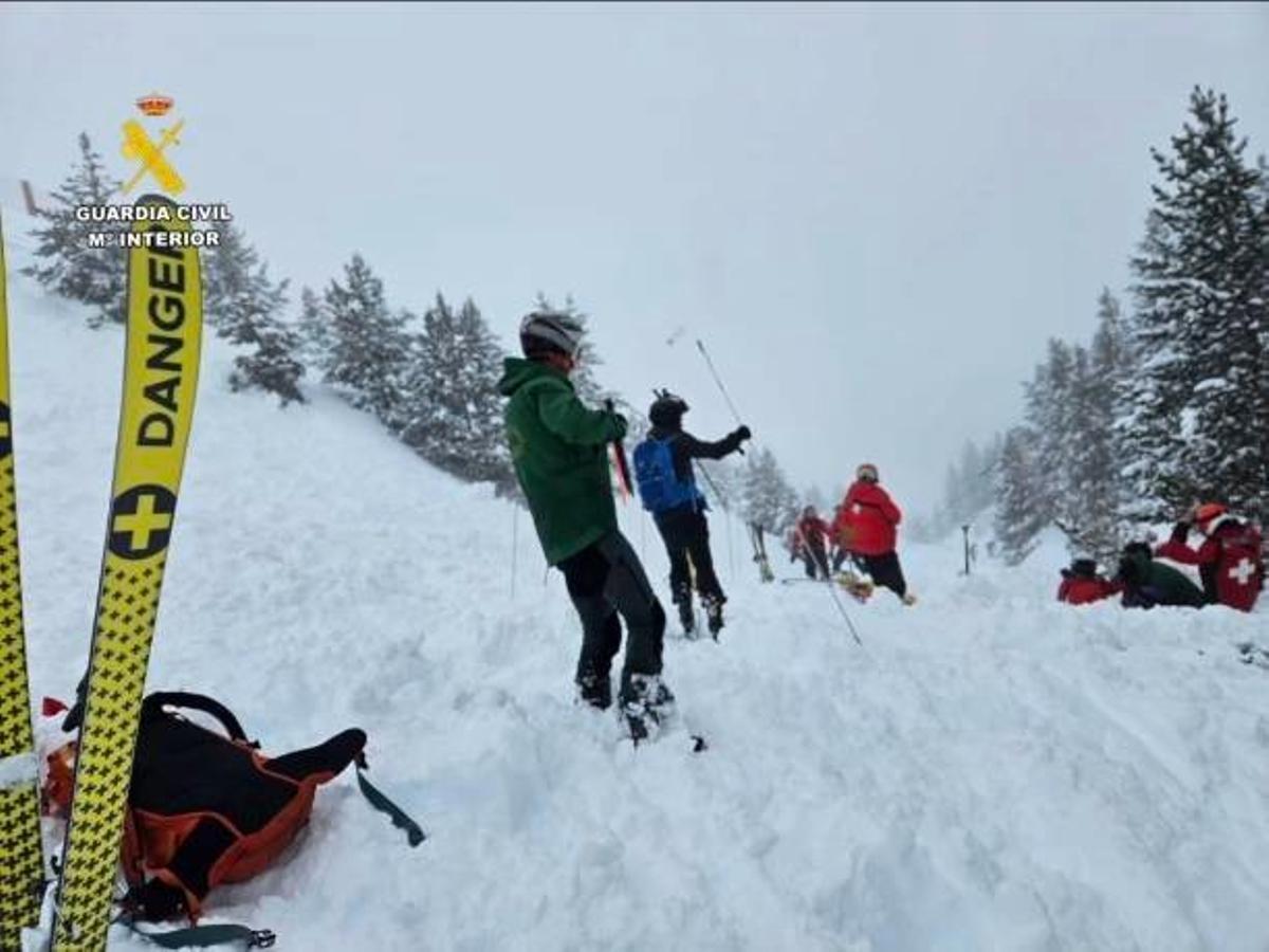 Imagen del rescate llevado a cabo el domingo pasado en Cerler.