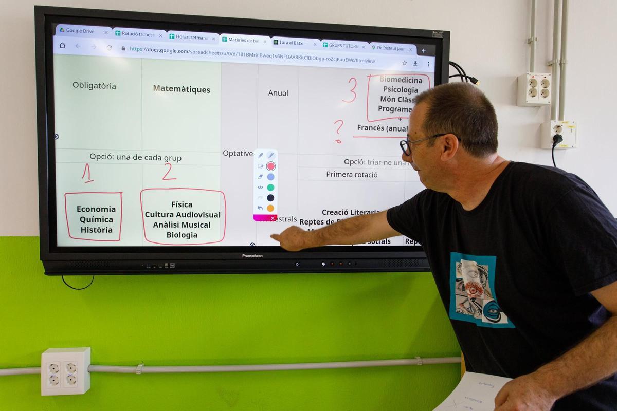 Un profesor, en un instituto.