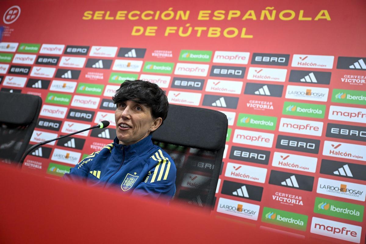 Sonia Bermúdez, la seleccionadora de España, en la rueda de prensa.