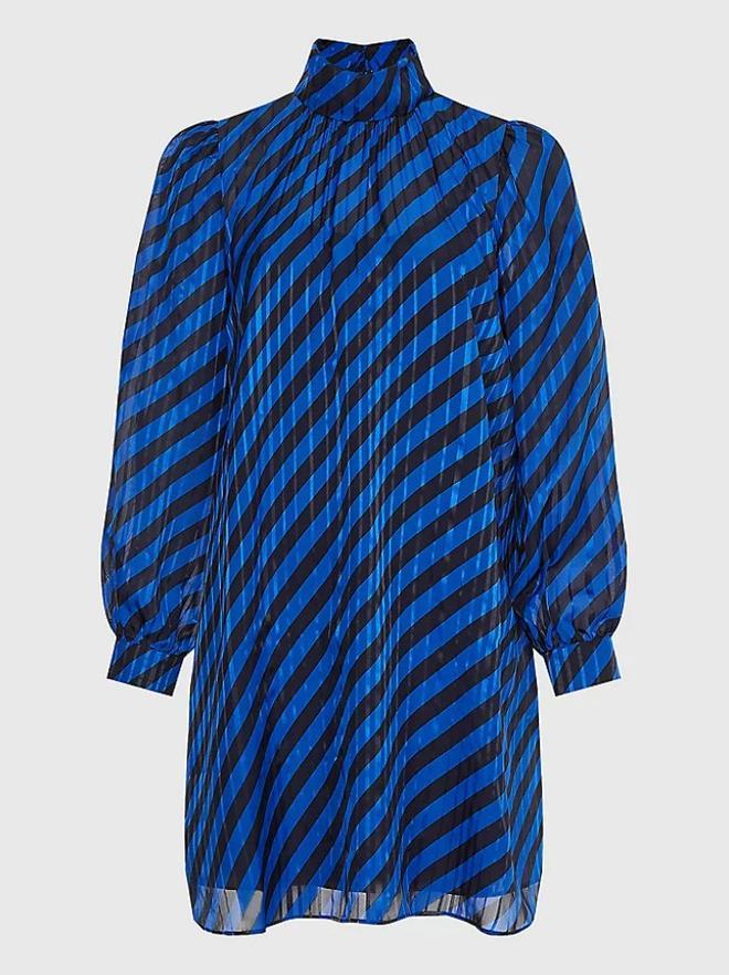 Vestido de rayas azules y negras en diagonal de Tommy Hilfiger