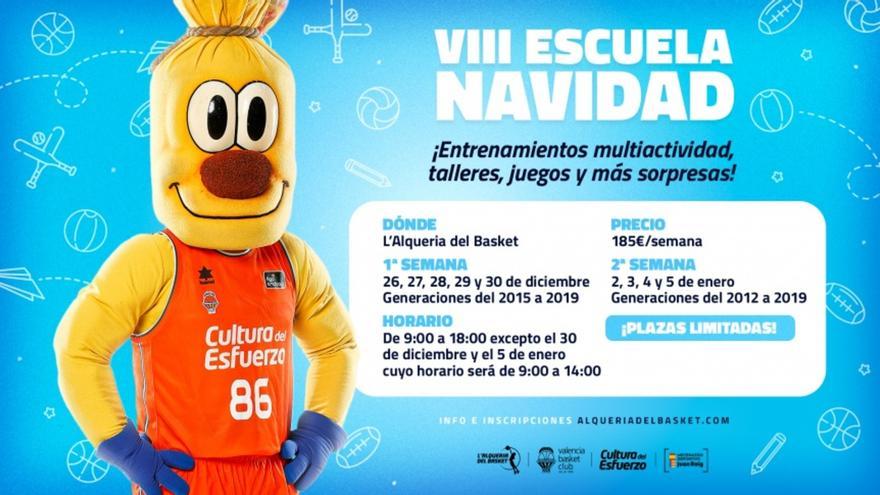 Valencia Basket abre el plazo de inscripción para la VIII Escuela de Navidad de L&#039;Alqueria