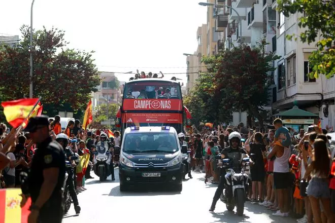 La selección española sigue de celebración en Ibiza