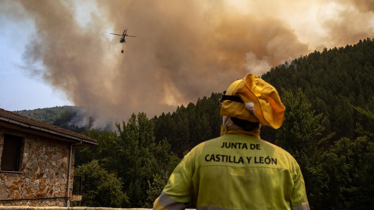 Incendio forestal originado en Figueruela.