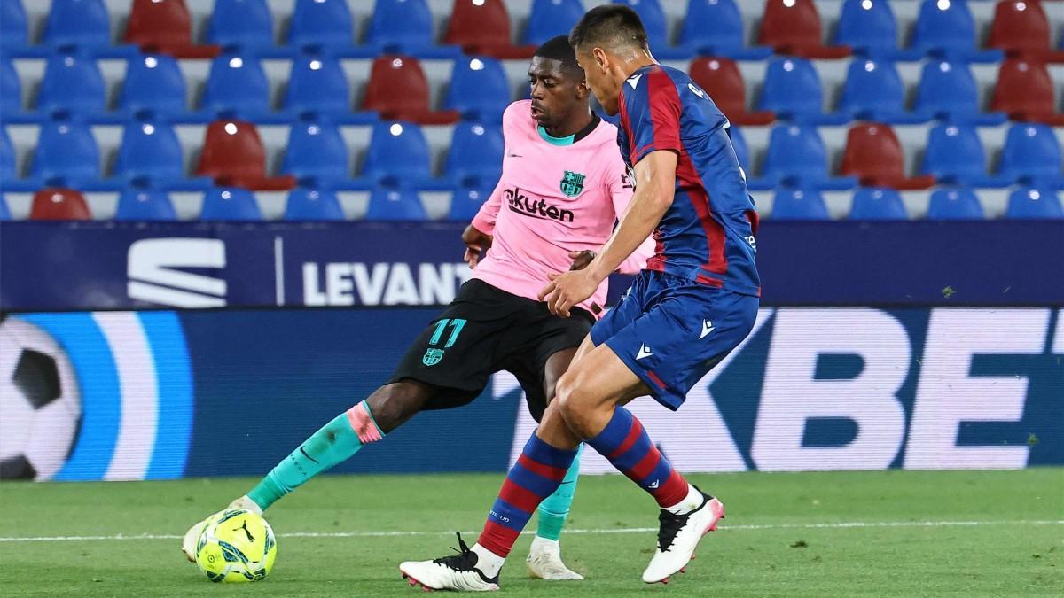 Dembélé ha anotado el tercer gol del Barça ante el Levante