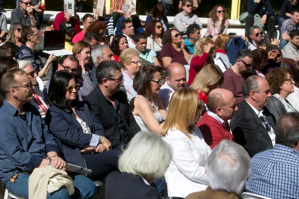 Más de 200 personas asisten al acto de precampaña de Francesc Sanguino celebrado en Las Cigarreres y al que ha asistido la la vicesecretaria general del PSOE, Adriana Lastra