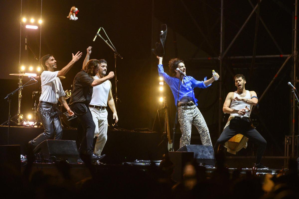 Arde Bogotá, durante el final del concierto que ofrecieron el pasado sábado en el festival B-Side de Molina
