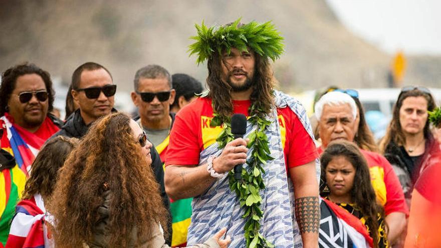 Jason Momoa, el pasado miércoles durante las protestas.