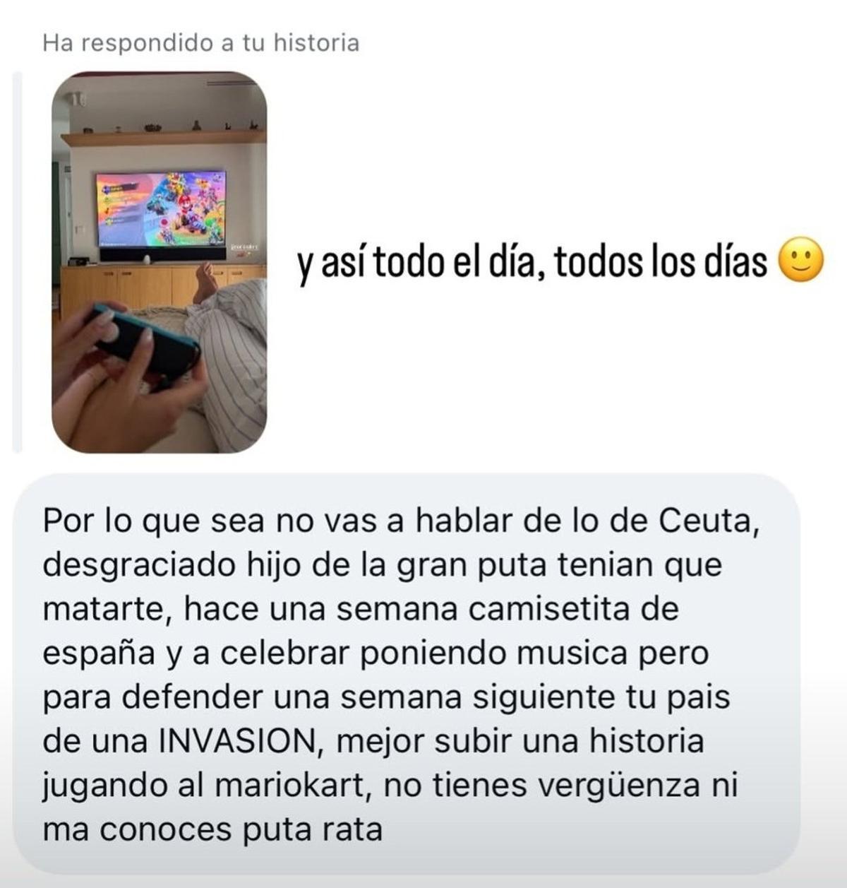 El mensaje lleno de insultos que un usuario en redes le mandó a Borja Iglesias.