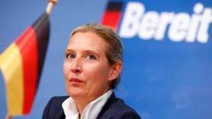 La colíder de Alternativa para Alemania (AfD) Alice Weidel, durante una rueda de prensa en Berlín.