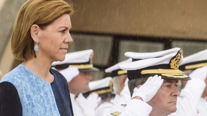 La ministra, Dolores de Cospedal, en su visita a la Base Naval en julio pasado.