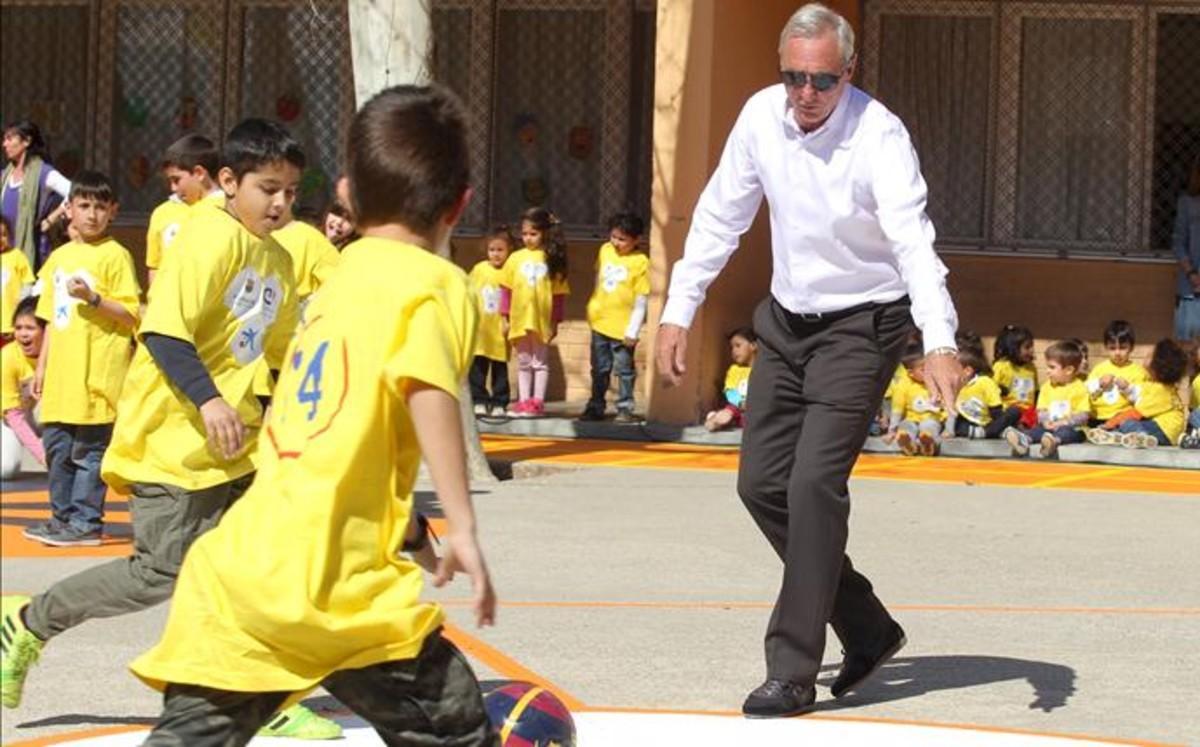 Johan Cruyff, durante la inauguración del primer 'Patio 14' en Barcelona