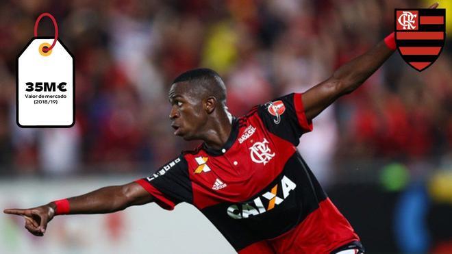 Vinicius: el Madrid consiguió fichar a uno de los mejores futbolistas que ha producido Brasil en 2018. los últimos años. Pagaron 45 millones de euros al Flamengo por él