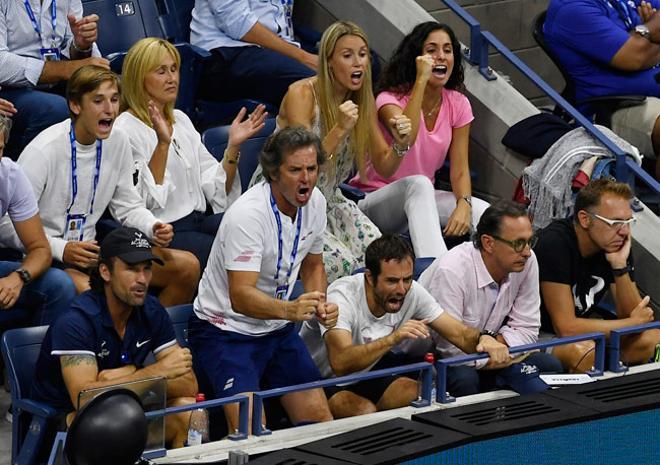 Xisca Perelló anima a Rafa Nadal desde la gradas en la final del US Open