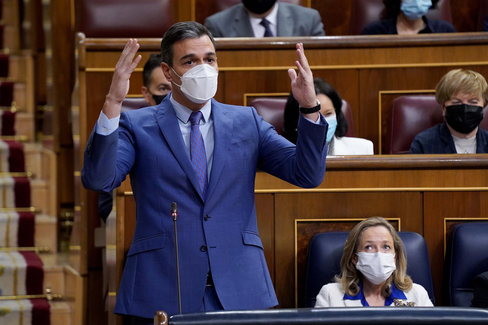 Pedro Sanchez en la sesión de control al Gobierno