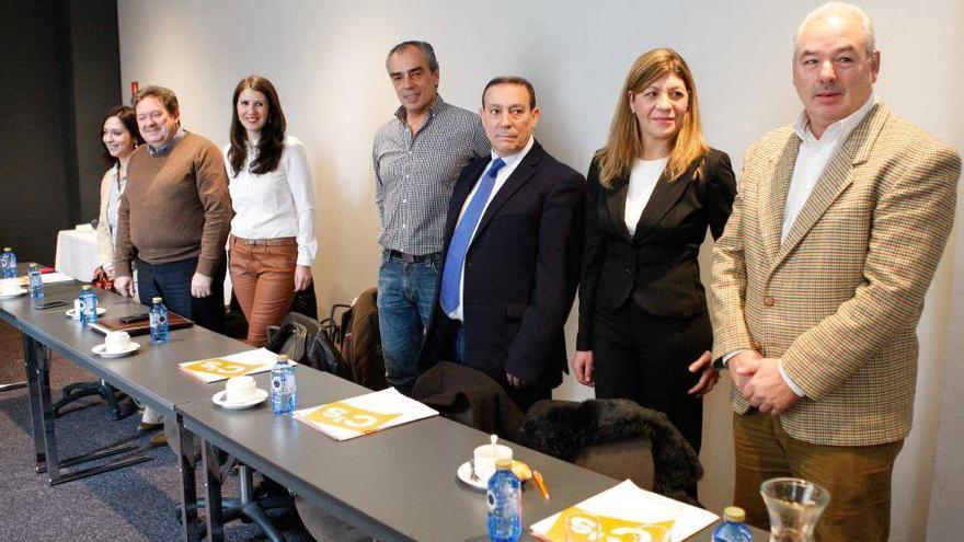 Los representantes de Ciudadanos durante el desayuno informativo.