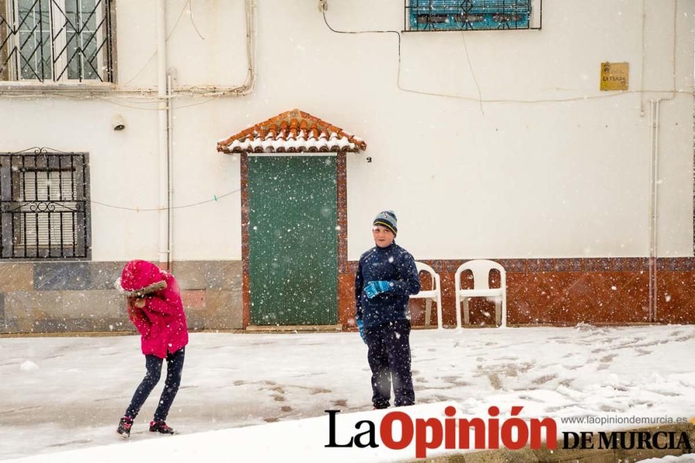 Nieve en las pedanías altas del Noroeste