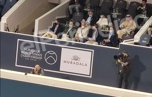 El rey emérito Juan Carlos I este viernes en Abu Dabi durante un partido de tenis entre Rafa Nadal y Andy Murray.