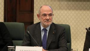 El conseller de Unió Europea i Acció Exterior, Jaume Duch, este martes en el Parlament.