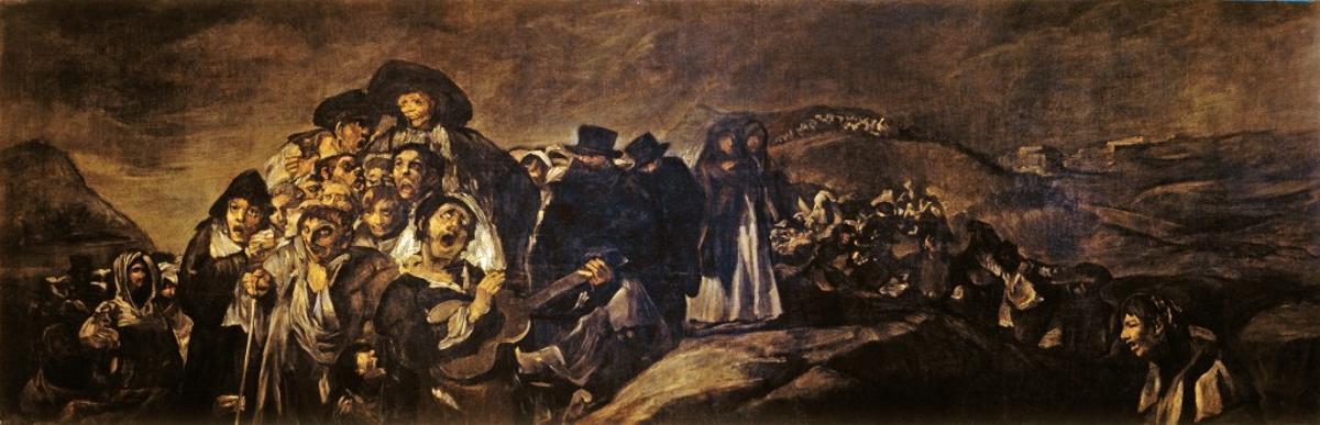 Imagen oscura de la pradera de San Isidro, parte del conjunto de las pinturas negras.