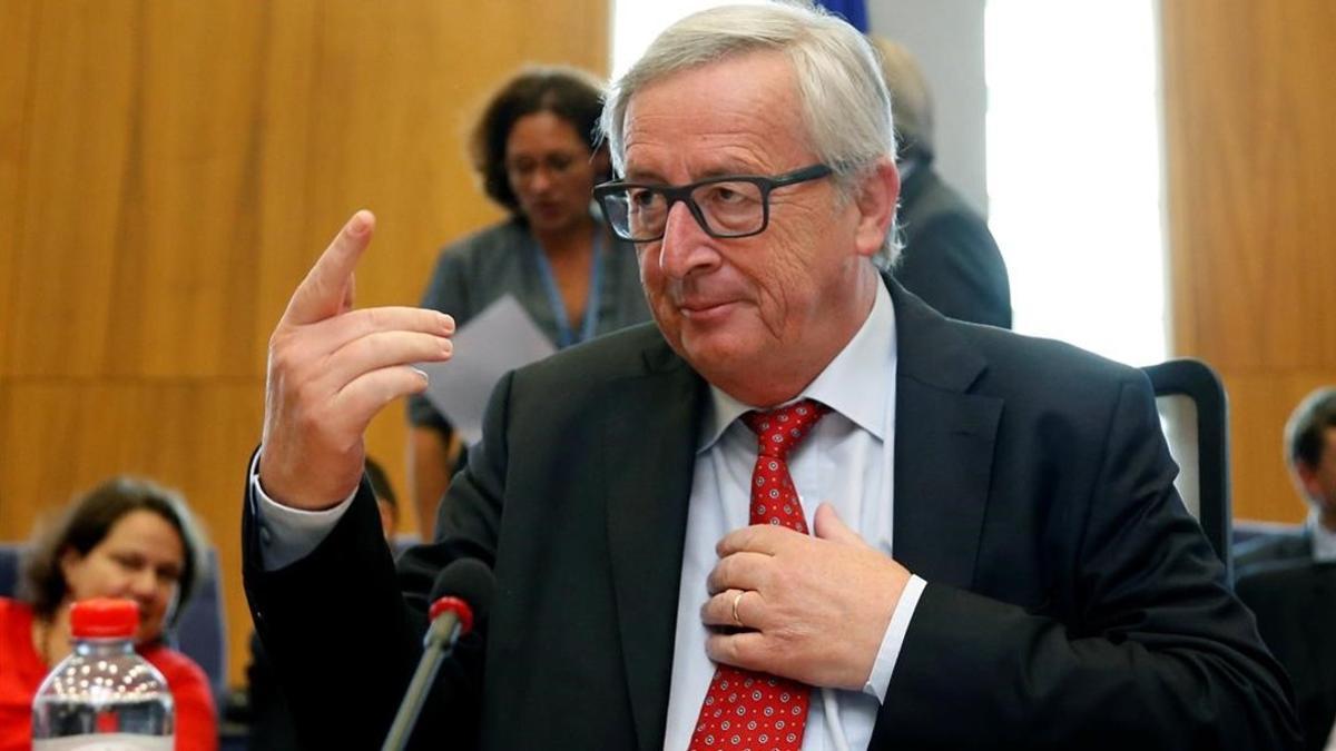 Juncker, en una reunión del cuerpo ejecutivo de la UE, en Bruselas, el 27 de julio.