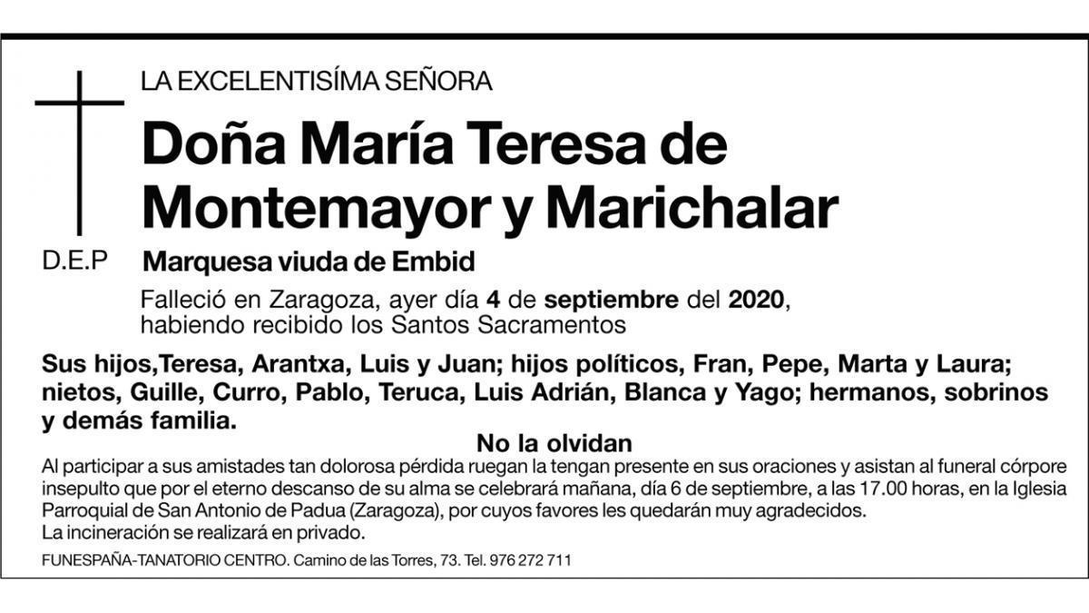 María Teresa de Montemayor y Marichalar