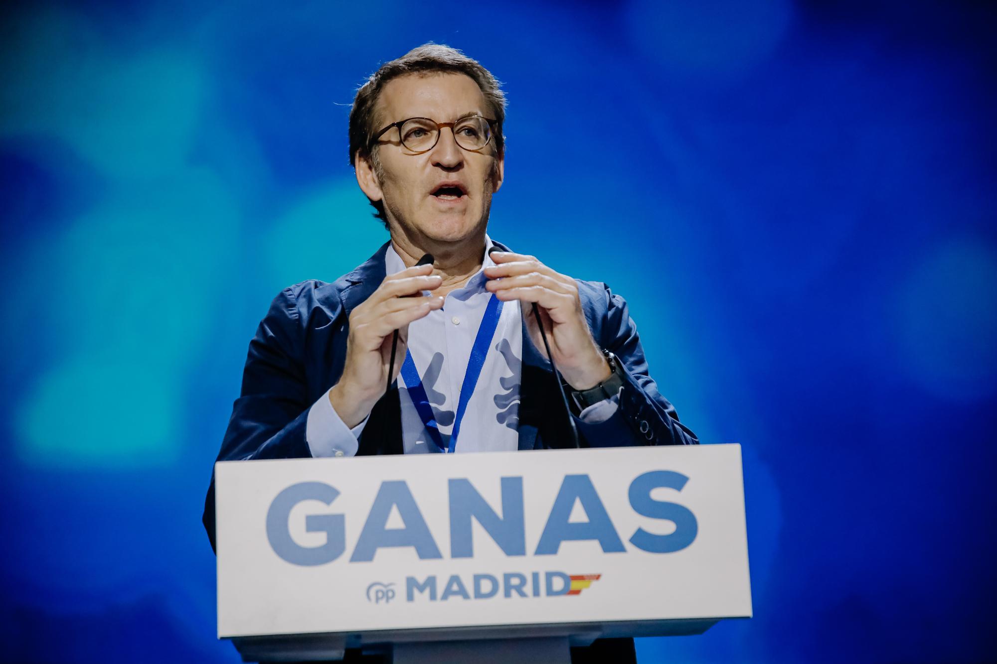 Feijóo en el congreso del PP de Madrid.