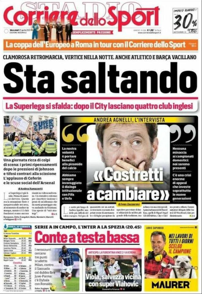 Portada Corriere dello Sport