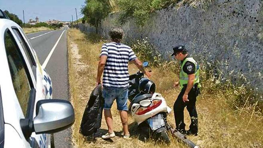 Un motorista herido a la entrada de Sineu