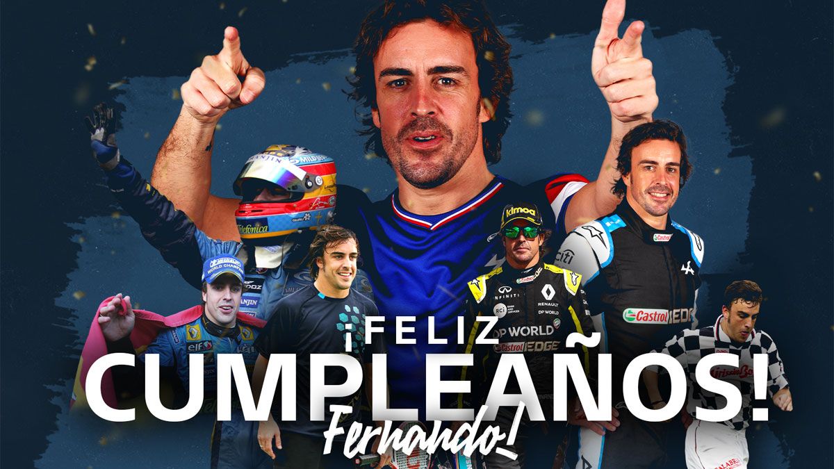 El mensaje de felicitación de Alpine y la F1 para Alonso, que hoy cumple 40 años