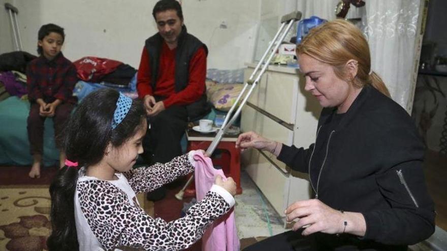 Lindsay Lohan, con los refugiados sirios