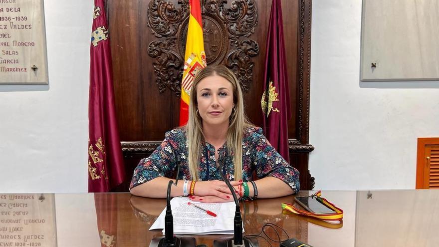 María Teresa Ortega durante su comparecencia en el Ayuntamiento de Lorca.