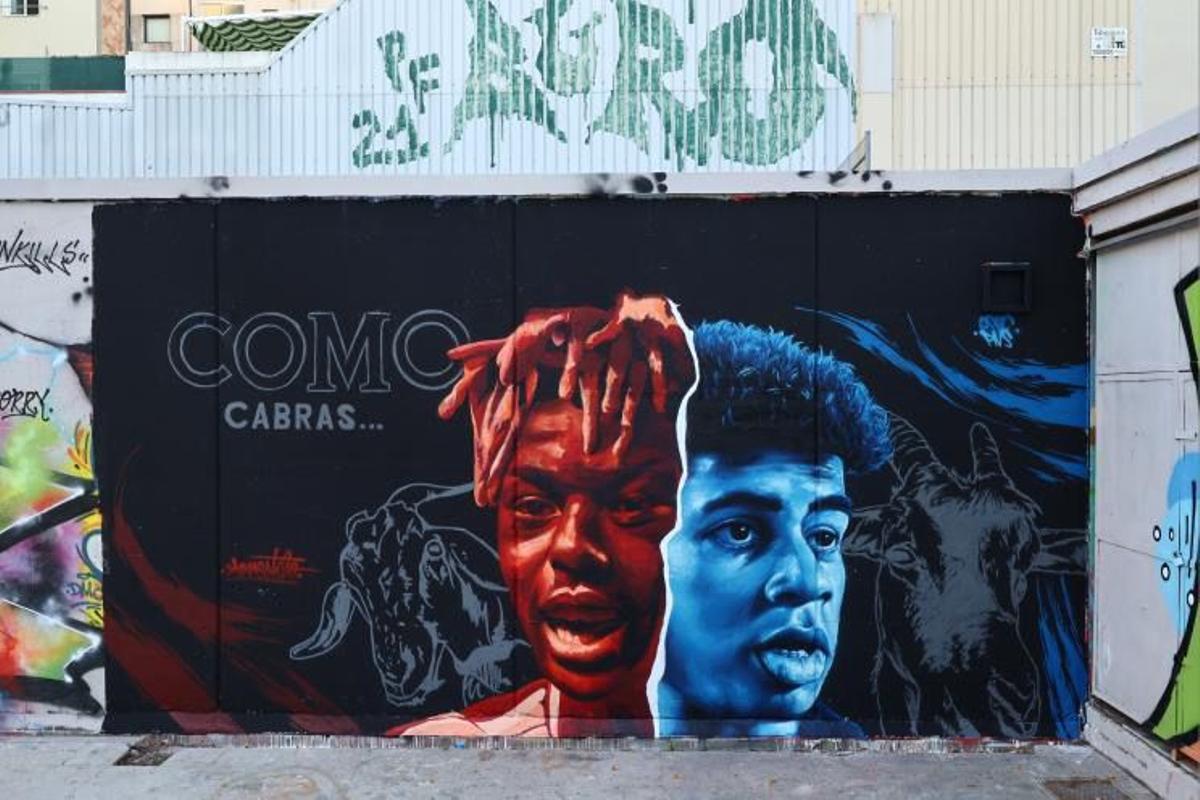 El mural más culé de Lamine Yamal y Nico Williams en Barcelona