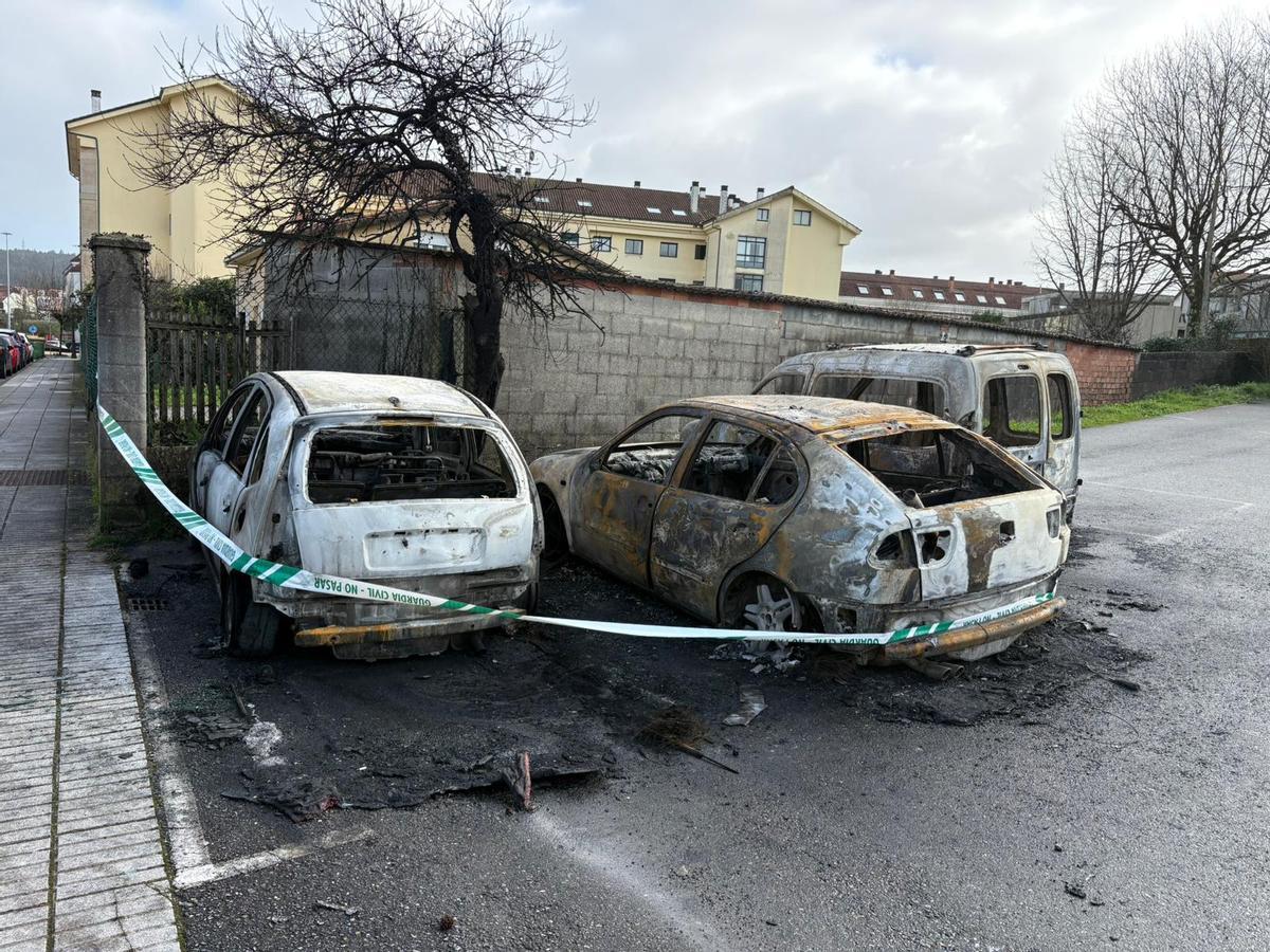 Estado en que quedaron los vehículos afectados por el fuego