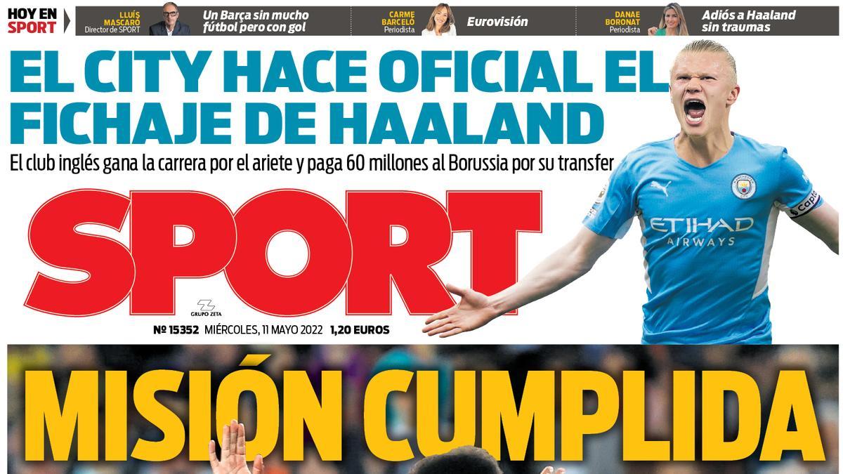 Portada SPORT 11 de mayo