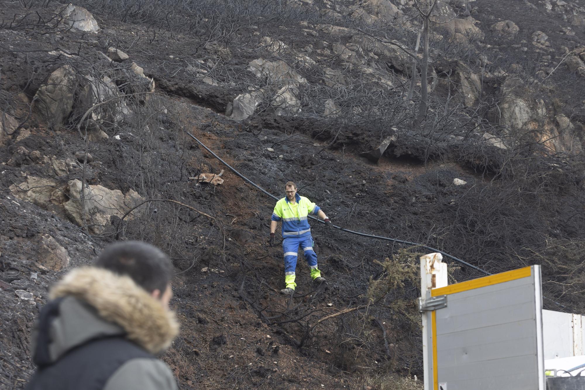 El Naranco, en Oviedo, devastado por las llamas