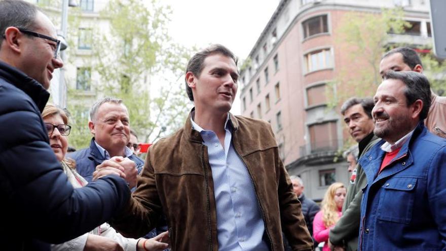 Albert Rivera, durante la manifiestación en Madrid.