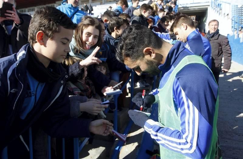 Entrenamiento puerta abierta en La Romareda