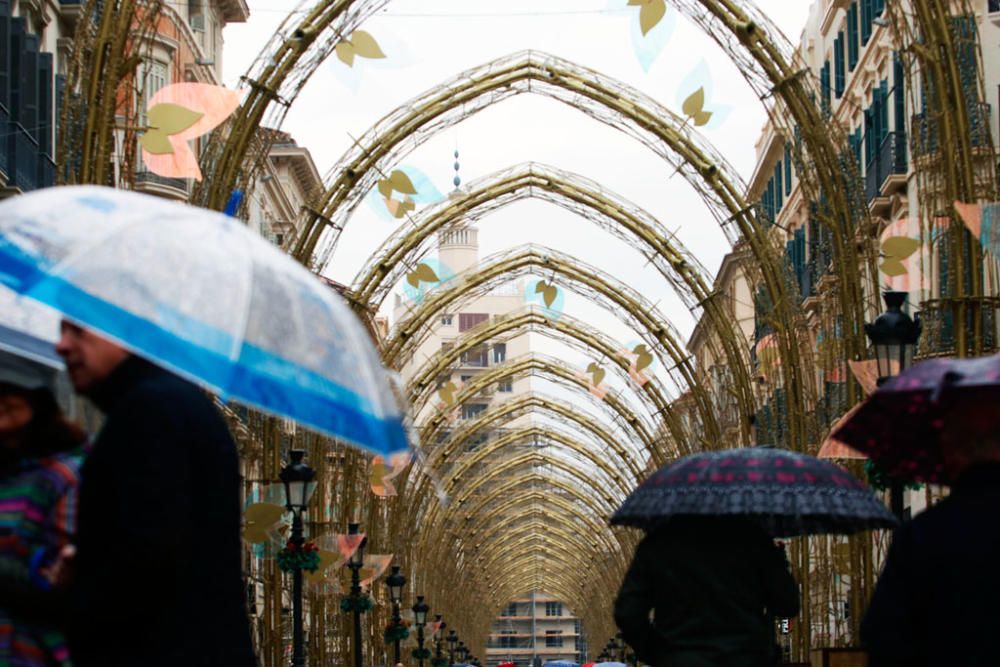 Lluvia y viento en Málaga