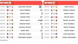 Horarios La Liga EA Sports Jornadas 6, 7 y 8